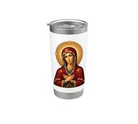 Santo Icono Ortodoxo Oriental de la Madre María Theotokos Vaso térmico de acero inoxidable de doble pared
