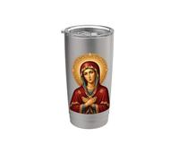 Santo Icono Ortodoxo Oriental de la Madre María Theotokos Vaso térmico de acero inoxidable de doble pared