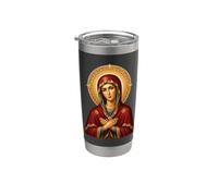 Santo Icono Ortodoxo Oriental de la Madre María Theotokos Vaso térmico de acero inoxidable de doble pared