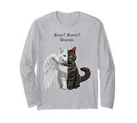 ¿Santo? Pecador? Depende. Gato Satánico Gatito Ateo Manga Larga