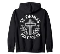Santo Tomás ruega por Nosotros Devocional Católico Santo Sudadera con Capucha