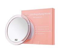 SANTOO 15X Espejo de Aumento (15cm) - con 3 ventosas de Montaje Uso para aplicación de Maquillaje precisa - Cejas/Pinzas - Eliminación de Puntos Negros/Manchas - Espejo para baño/Viaje