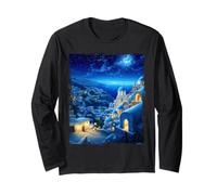 Santorini Grecia - Blue Domes in Van Gogh Santorini Grecia Manga Larga