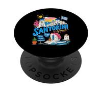 Santorini Grecia Island Lindo Recuerdo de Viaje Griego PopSockets PopGrip Adhesivo
