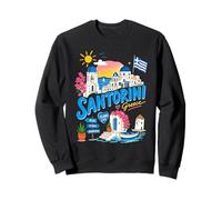 Santorini Grecia Island Lindo Recuerdo de Viaje Griego Sudadera