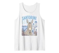 Santorini Grecia, Lindo Burro Divertido y tejados de cúpula Azul Camiseta sin Mangas