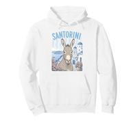 Santorini Grecia, Lindo Burro Divertido y tejados de cúpula Azul Sudadera con Capucha