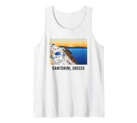 Santorini Grecia Puesta del Sol Paisaje Costero Camiseta sin Mangas