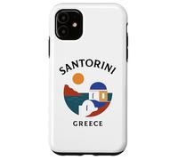 Santorini Grecia Retro Blue Dome Island Viajes Arquitectura Carcasa para iPhone 11