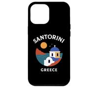 Santorini Grecia Retro Blue Dome Island Viajes Arquitectura Carcasa para iPhone 12 Pro MAX