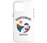 Santorini Grecia Retro Blue Dome Island Viajes Arquitectura Carcasa para iPhone 16 Pro MAX