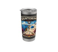 Santorini Grecia Vacaciones a Santorini Viaje Familiar Vaso térmico de acero inoxidable de doble pared