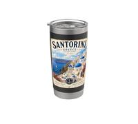 Santorini Grecia Viaje familiar a Santorini Vacaciones Vaso térmico de acero inoxidable de doble pared