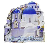 Santorini Greece Tourist Souvenirs - Imán 3D para nevera