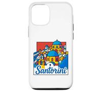 Santorini Island Grecia Playas Pop Art Travel Souvenir Carcasa para iPhone 12/12 Pro