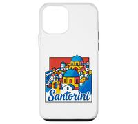 Santorini Island Grecia Playas Pop Art Travel Souvenir Carcasa para iPhone 12 mini