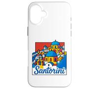 Santorini Island Grecia Playas Pop Art Travel Souvenir Carcasa para iPhone 16 Plus