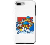 Santorini Island Grecia Playas Pop Art Travel Souvenir Carcasa para iPhone 7 Plus/8 Plus