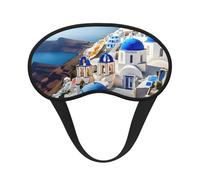Santorini - Máscara de dormir con estampado de vista al mar de la isla griega, máscara para dormir para mujeres y hombres, para la oscuridad total, reduce la hinchazón de la máscara de ojos