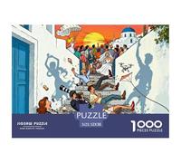 Santorini Oia Caos del Atardecer Puzzle De Madera Impermeable DIY Puzzles De 1000 Piezas Regalos para Adultos Divertido Rompecabezas Juegos Educativos