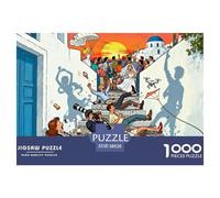 Santorini Oia Caos del Atardecer Puzzle De Madera Impermeable Puzzles De 1000 Piezas Regalos para Adultos Colorido Rompecabezas Decoración del Hogar