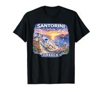Santorini Viaje Familiar a Grecia Santorini Gift Vacay Griego Camiseta