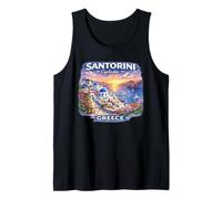 Santorini Viaje Familiar a Grecia Santorini Gift Vacay Griego Camiseta sin Mangas
