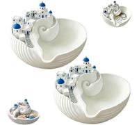 Santorinis Catchall Bowl,3D Printed Plastic Catchall Shells Tray,Decorative Key Holder Bowl,Greek Islands Organizer for Jewelry,Keys,Coins,Home Decor for Entryway Table Dresser,Housewarming Gift，2pcs