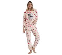 GORJUSS Santoro Pijama Mujer Invierno Calentito Carousel de Corel - Pantalón Cinturilla Ajustable - Polar Suave y Cálido con Cuello Redondo