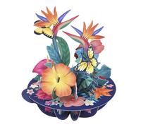 SANTORO Pirueta, Tarjeta De Felicitación Emergente 3D - Flores Tropicales - Regalo De Cumpleaños Para Ella, Día De San Valentín, Hija, Esposa, Novia | Tarjeta De Flores Para El Día De La Madre