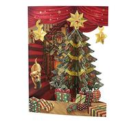 SANTORO Tarjeta de felicitación 3D emergente, árbol de Navidad, para niños, familia, festiva