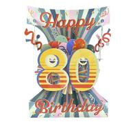 SANTORO Tarjeta oscilante, tarjeta de felicitación 3D desplegable - 80 - Feliz cumpleaños ochenta | Para ella, para él, celebración de cumpleaños, felicitaciones, cumpleaños, fiesta