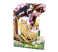 SANTORO Tarjeta Oscilante, Tarjeta De Felicitación Emergente 3D - Gatos En Una Hamaca - Para Ella, Niñas, Mamá, Papá, Hija, Hijo | Regalos De Cumpleaños Para Amantes De Los Gatos