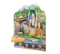 SANTORO Tarjeta Swing, tarjeta de felicitación emergente 3D - Barcelona - Regalo para ella, él, cumpleaños,gracias,vacaciones, destino | Barcelona, Sagrada Familia, Casa Battlo Múltiple