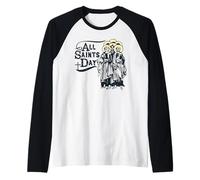 Santos católicos del Día de Todos los Santos Camiseta Manga Raglan