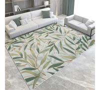 SANTPOT Verde Pálida Hojas De Planta De Sauce Alfombra De Área Lavable No Deslizante 140 X 200 Cm Estera De Piso De Pila Corta para Sala De Estar Dormitorio Baño Y Oficina,140 X 200 Cm