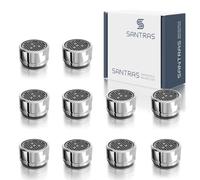 SANTRAS® Aireador M24 x 1 (10 unidades) para grifo tradicional con filtro cromado - Boquilla mezcladora (AG 24 mm) con filtro