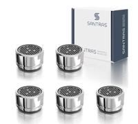 SANTRAS® Regulador de chorro M24 x 1 (5 unidades) para grifo tradicional con filtro en cromo - Boquilla mezcladora (AG 24 mm) con filtro