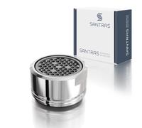 SANTRAS® Regulador de chorro M24 x 1 pieza para cualquier grifo convencional con colador en cromo - Boquilla mezcladora (rosca exterior 24 mm) con inserto de filtro