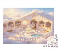 Santuario Celestial de Mascotas Puzzle de 1000 Piezas Papel Puzzle para Adultos Escena Pacífica Juego de Puzzle 1000 Piezas Relajación Hogar Regalo 70x50cm/1000pcs