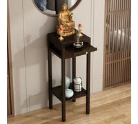 Santuario de meditación con placa retráctil, almacenamiento de altar de oración, mesa de altar de bambú para santuarios, templos