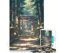 Santuario en un Bosque Soleado, Rompecabezas de 1000 Piezas para Adolescentes, Juguete para estimular la lógica, Juego Relajante, Arte de Borde Premium, Coleccionable 38x26cm