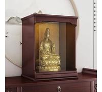 Santuario Guanyin De Escritorio, Soporte De Estatua De Buda Montado En La Pared Con Estante Retráctil,Adecuado For Uso En El Hogar, El Dormitorio O La Oficina(Rosewood,M)