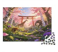 Santuario Japonés Bosque de Cerezos Puzzle de 1000 Piezas Papel Puzzle para Adultos Paisaje Natural Relajación Regalo Decoración Familiar 52x38cm/1000pcs