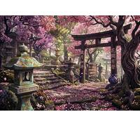 Santuario japonés con Flores de Cerezo Puzzle 1000 Piezas Adultos Y Niños,14 Años+,Anti-estrés,Reto Sakura,Rompecabezas,Regalo Ideal,Relax,Premium,Cartón,Deco Pared,Desafío,Educativo 38x26cm