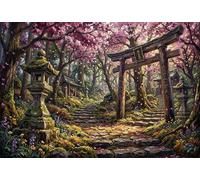 Santuario japonés con Flores de Cerezo Puzzle 1000 Piezas Adultos Y Niños,Rompecabezas,14 Años+,Regalo Ideal Sakura,Desafío,Deco Pared,Premium,Cartón,Anti-estrés,Relax,Reto,Educativo 52x38cm