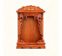 Santuario Personal de Meditación Montado en la Pared, Gabinete de Santuario de Madera Maciza con Bandeja Extraíble, Adecuado para Sala de Estar o Culto en el Hogar(51*34*64cm/20.1*13.4*25.2in)