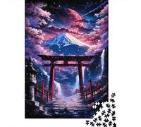 Santuario Torii Puzzle de 1000 Piezas Papel para Adultos Vista Nocturna Montaña Juego de Puzzle Familia Relajante Regalo 38x26cm/1000pcs