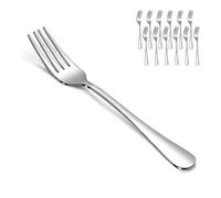 SANTUO Tenedor de postre de 12 piezas de acero inoxidable tenedores de ensalada de 6.7 pulgadas, set de cubiertos reutilizables para uso doméstico o camping