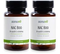 Sanuvit® NAC - N-Acetil L-Cisteína 180 cápsulas con 800 mg cada una | Alta biodisponibilidad y tolerancia | Vegano (Paquete de 2)